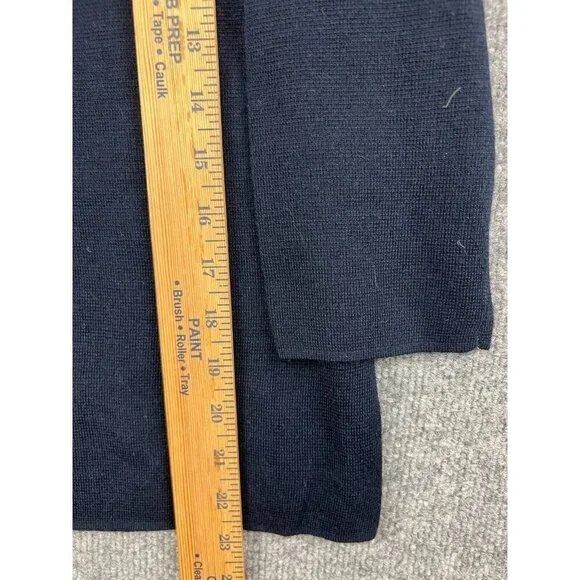 J. Crew Merino Wool Sweater Women's Small Navy Blue Beaded Jewell Pullover - Picture 4 of 6